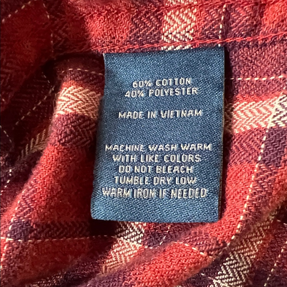 Cole Haan Grand OS Mens XL Plaid Flannel Button Down Shirt Red - Picture 4 of 8
